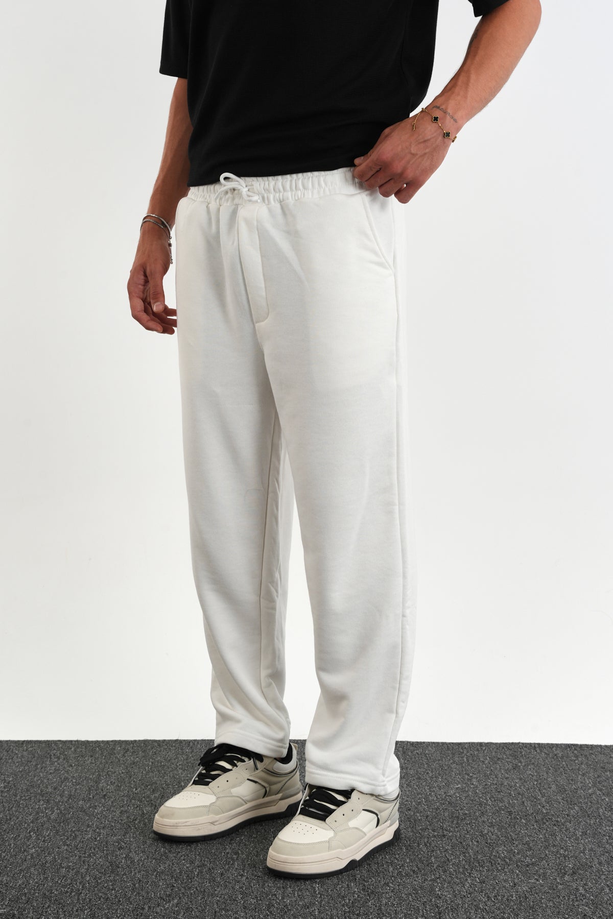 Regular Fit Eşofman Altı Beyaz