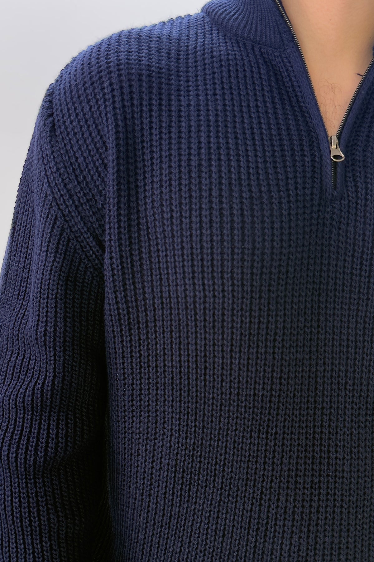 Olver Oversize Triko Uzun Kollu Kazak Lacivert