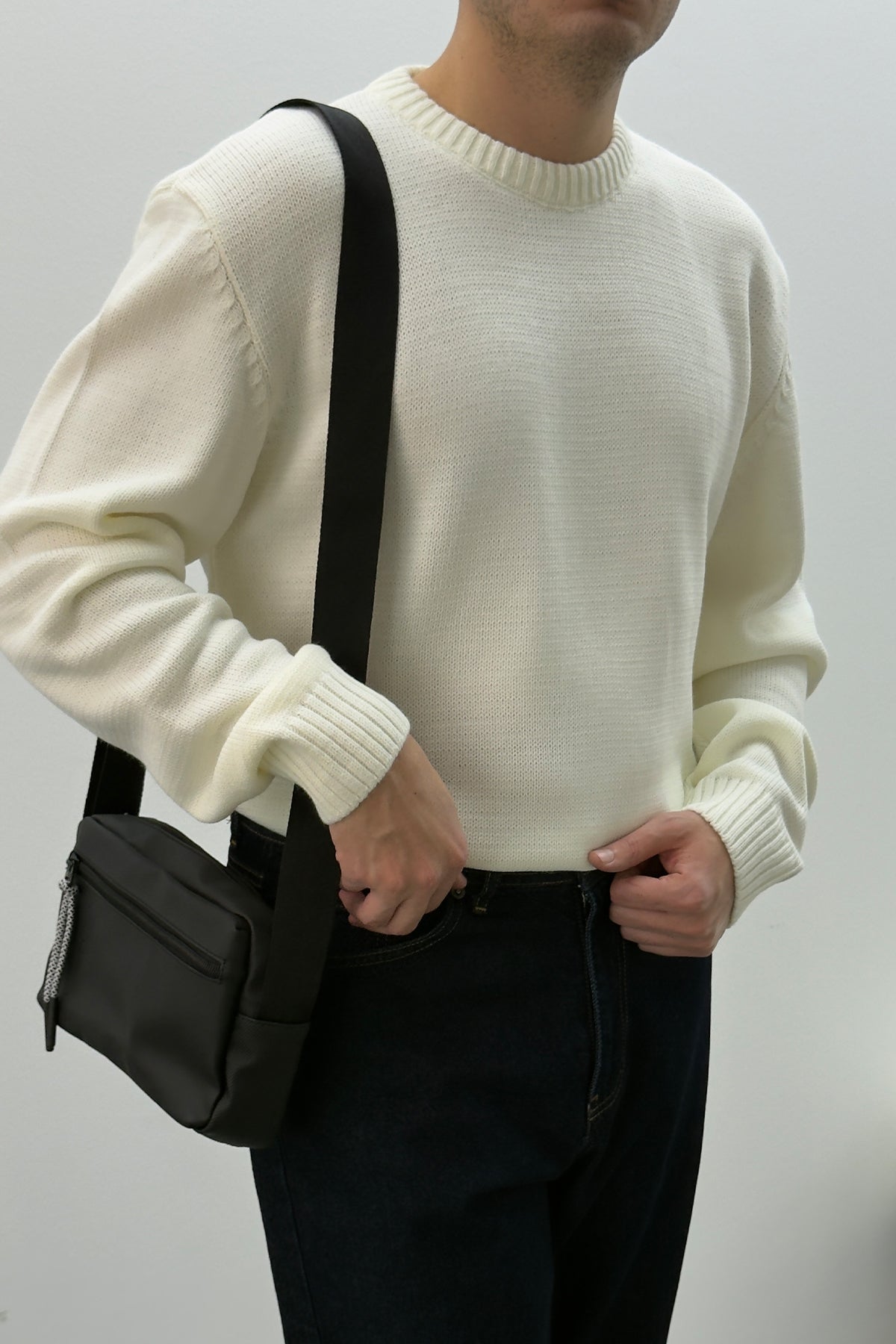 Sable Oversize Triko Uzun Kollu Kazak Ekru