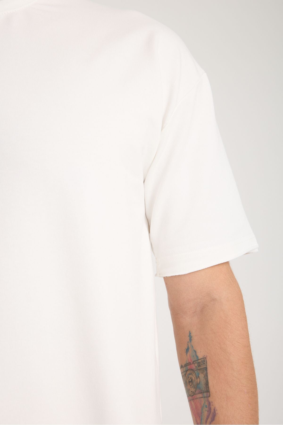 Quell Erkek Oversize Basic Tişört Beyaz