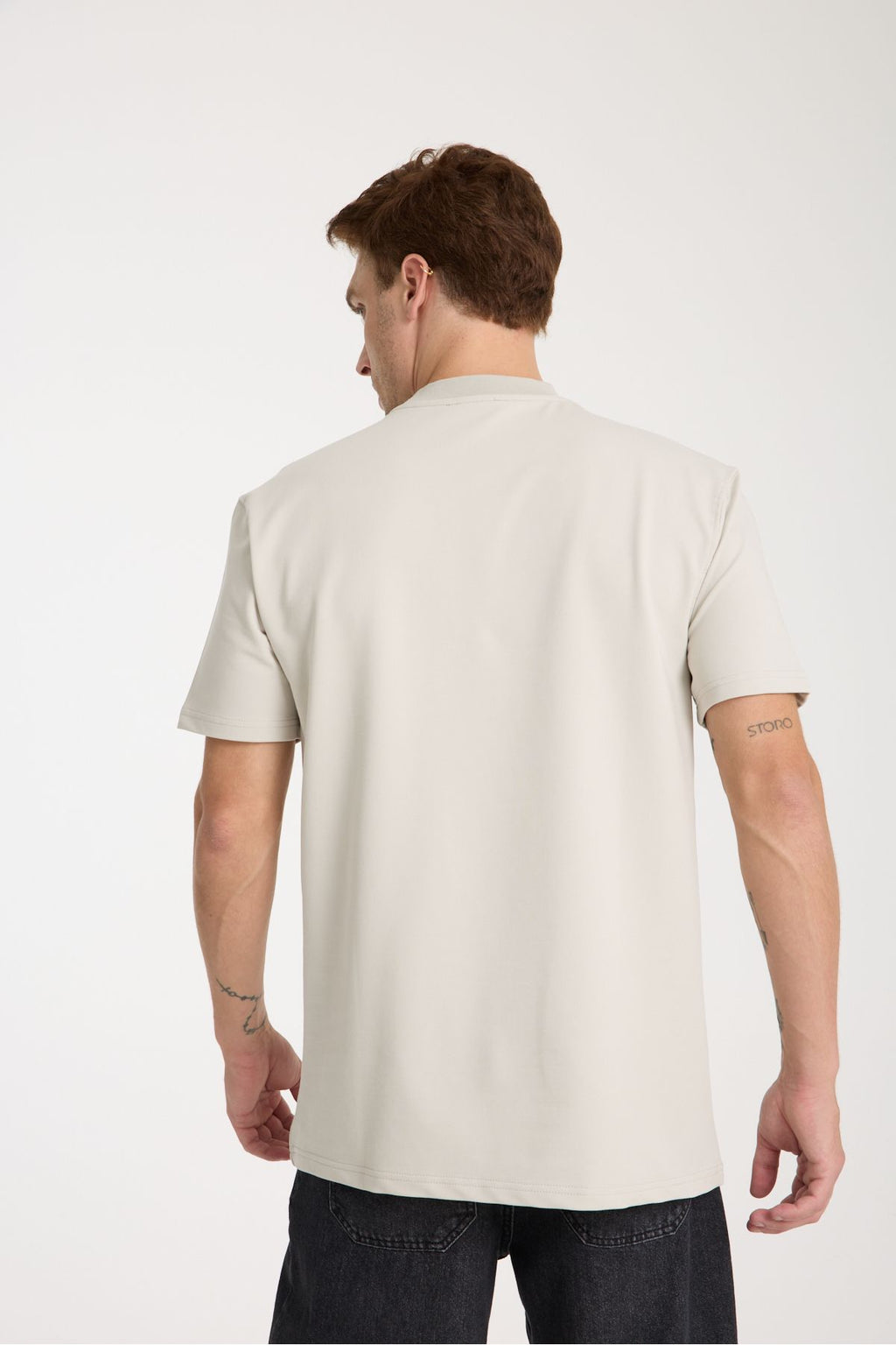 Slate Erkek Oversize Tişört Taş
