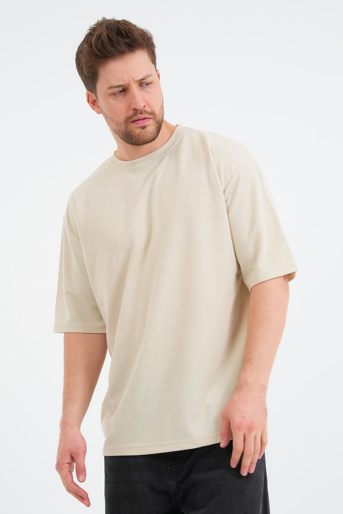 Sway Erkek Oversize Tişört Bej