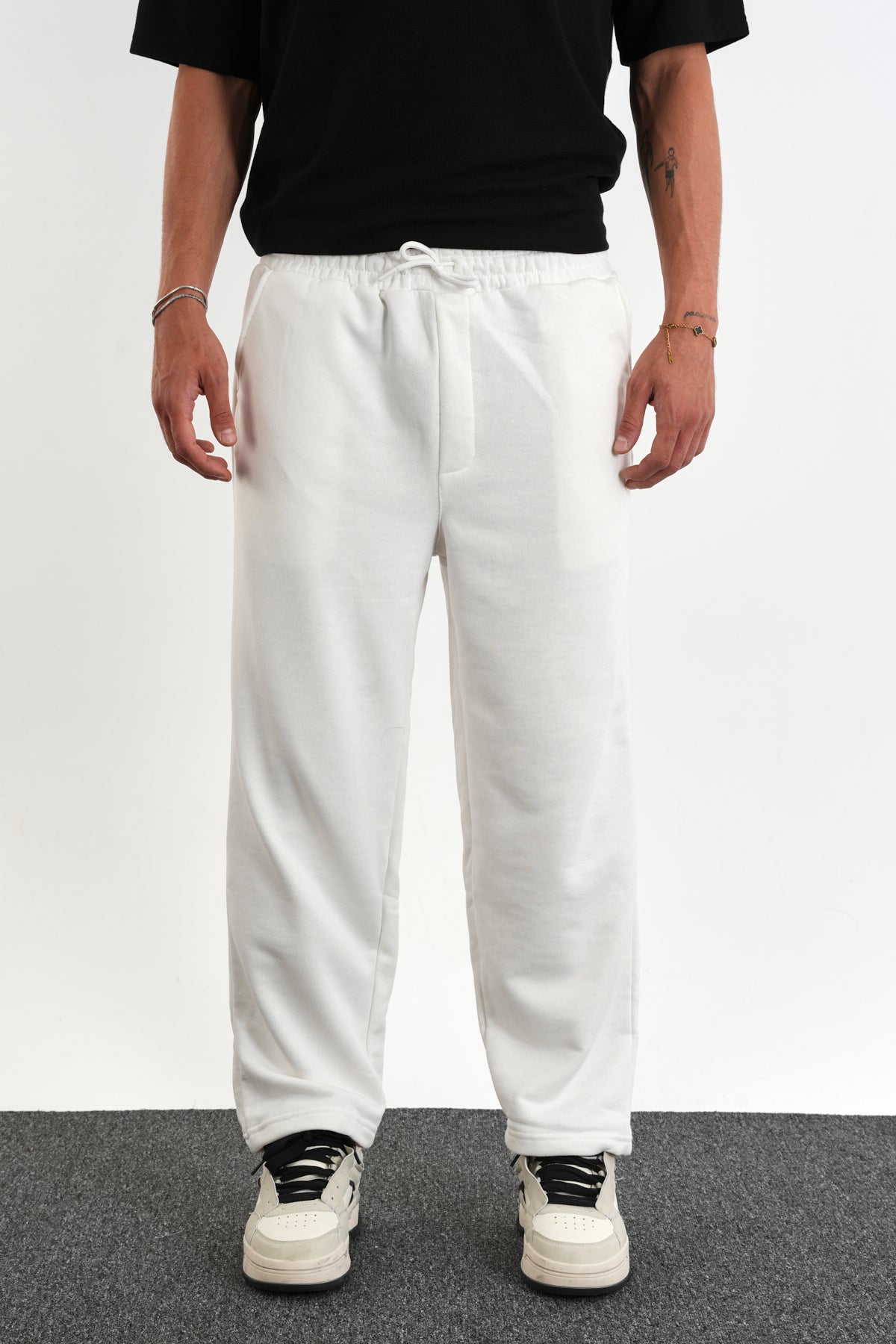 Regular Fit Eşofman Altı Beyaz