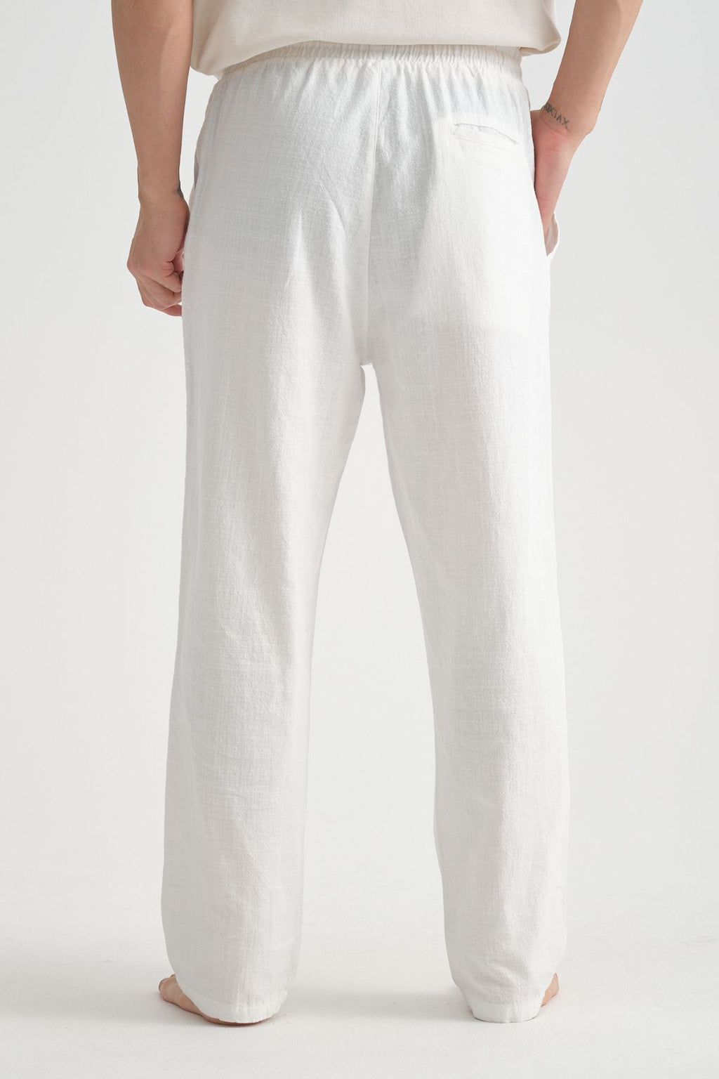 Comforted Erkek Baggy Rahat Pantolon Beyaz
