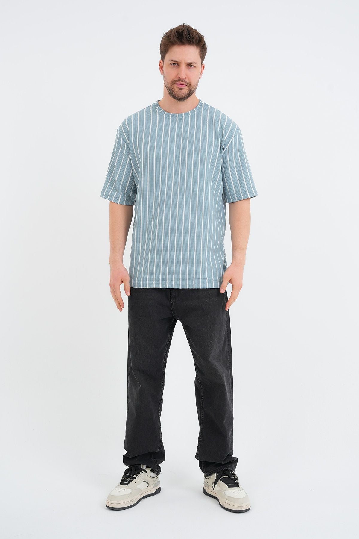 Shift Erkek Oversize Tişört Mavi