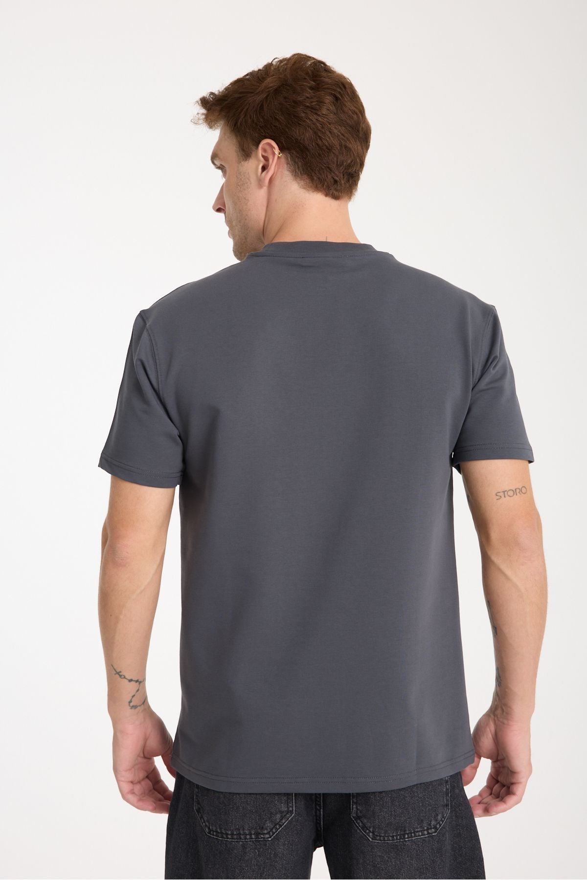 Slate Erkek Oversize Tişört Füme