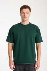 Quell Erkek Oversize Basic Tişört Yeşil
