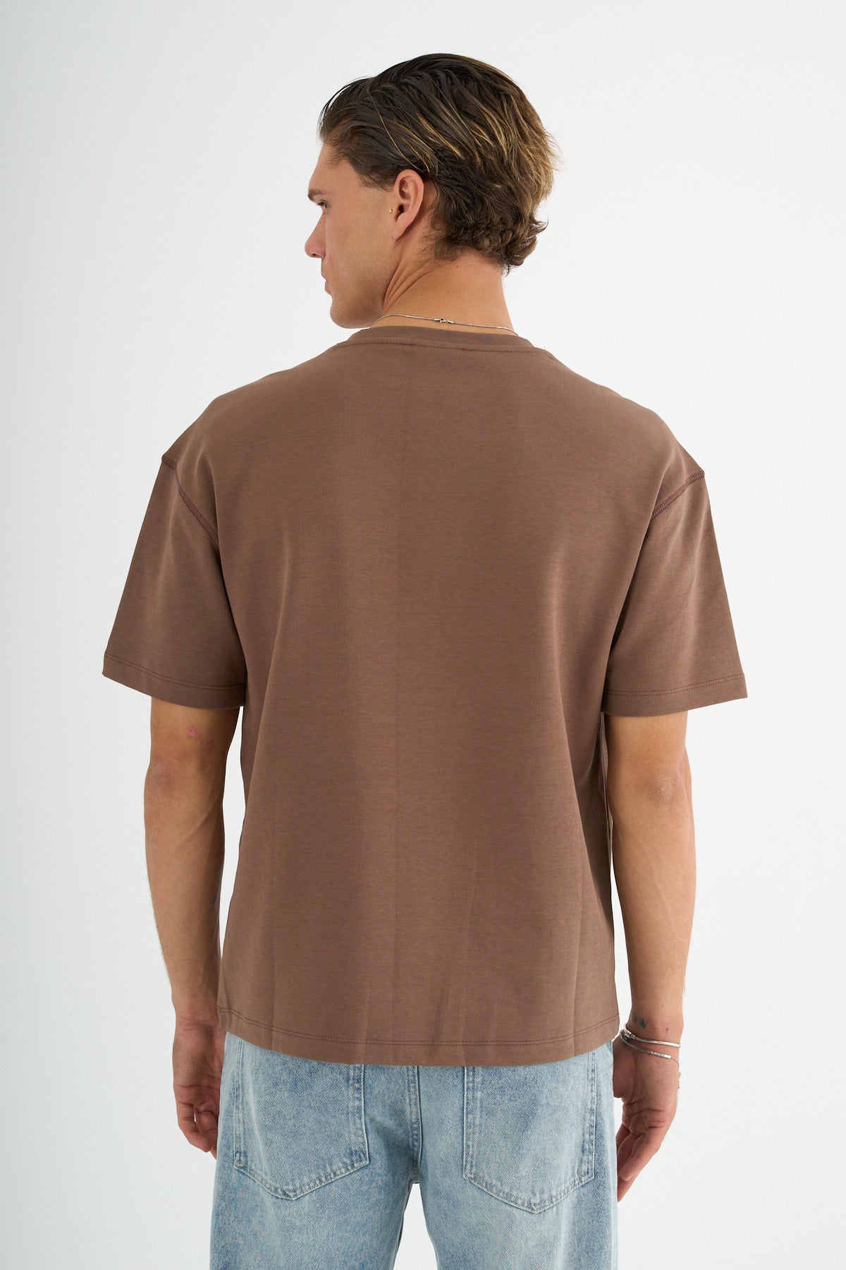 Nova Erkek Oversize Tişört Kahve