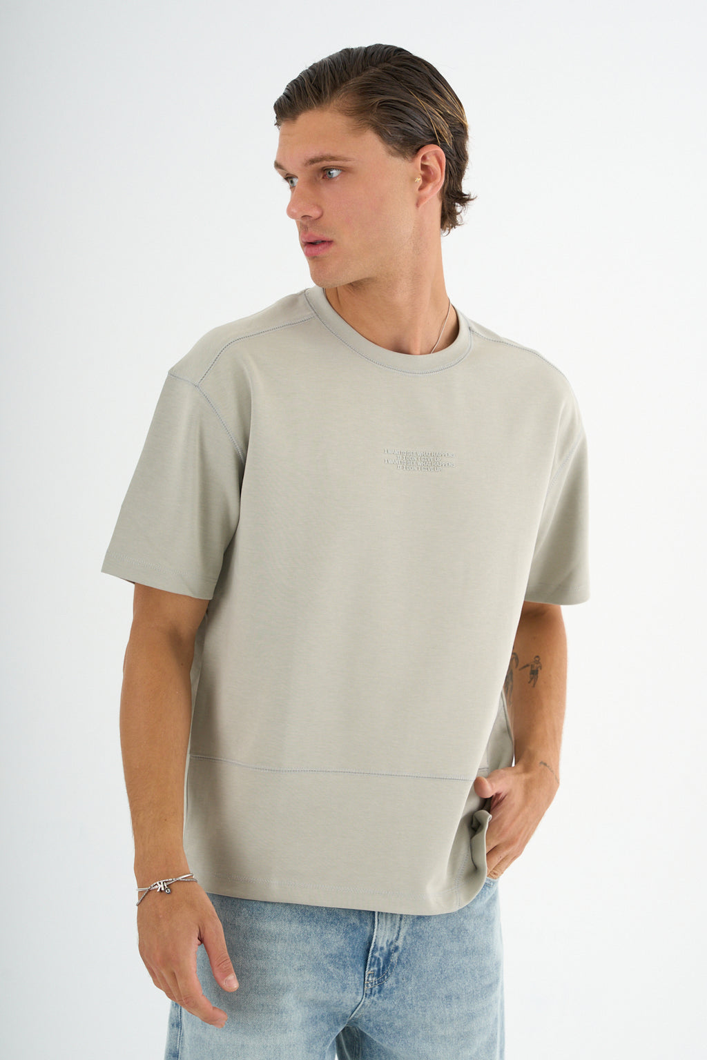 Nova Erkek Oversize Tişört Gri