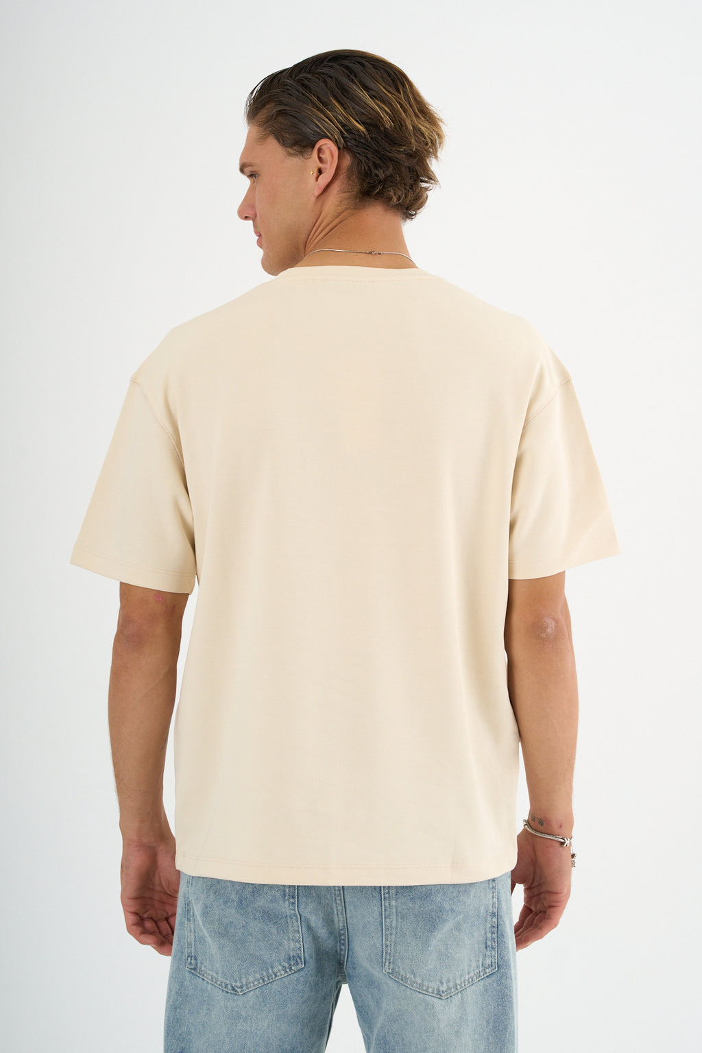 Nova Erkek Oversize Tişört Ekru