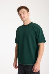 Quell Erkek Oversize Basic Tişört Yeşil