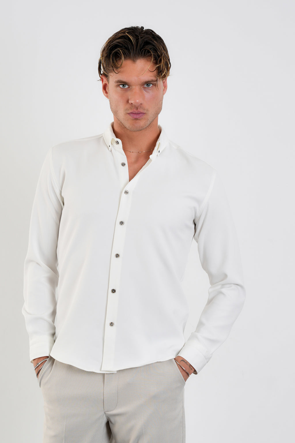 Flex Slim Fit Gömlek Beyaz