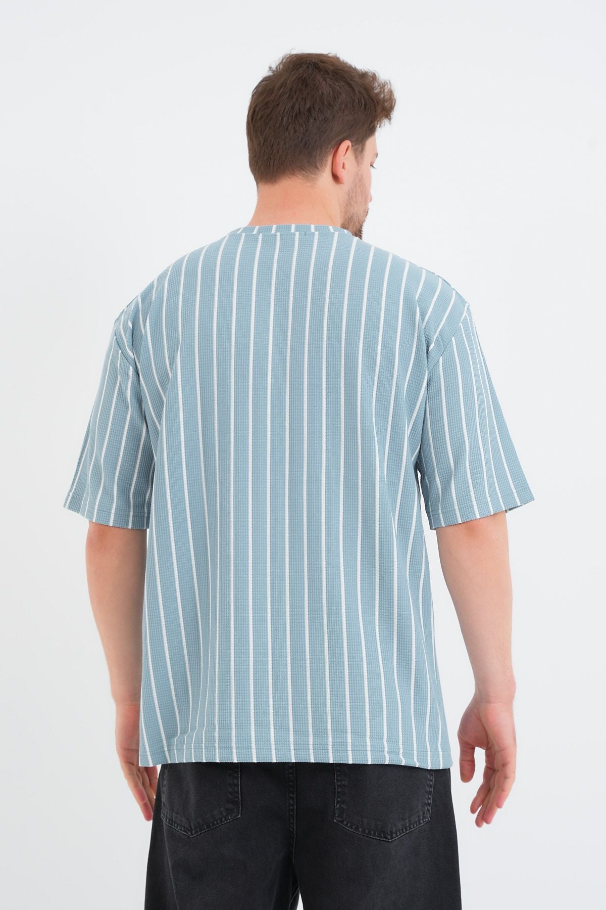Shift Erkek Oversize Tişört Mavi