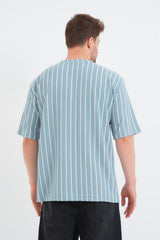 Shift Erkek Oversize Tişört Mavi