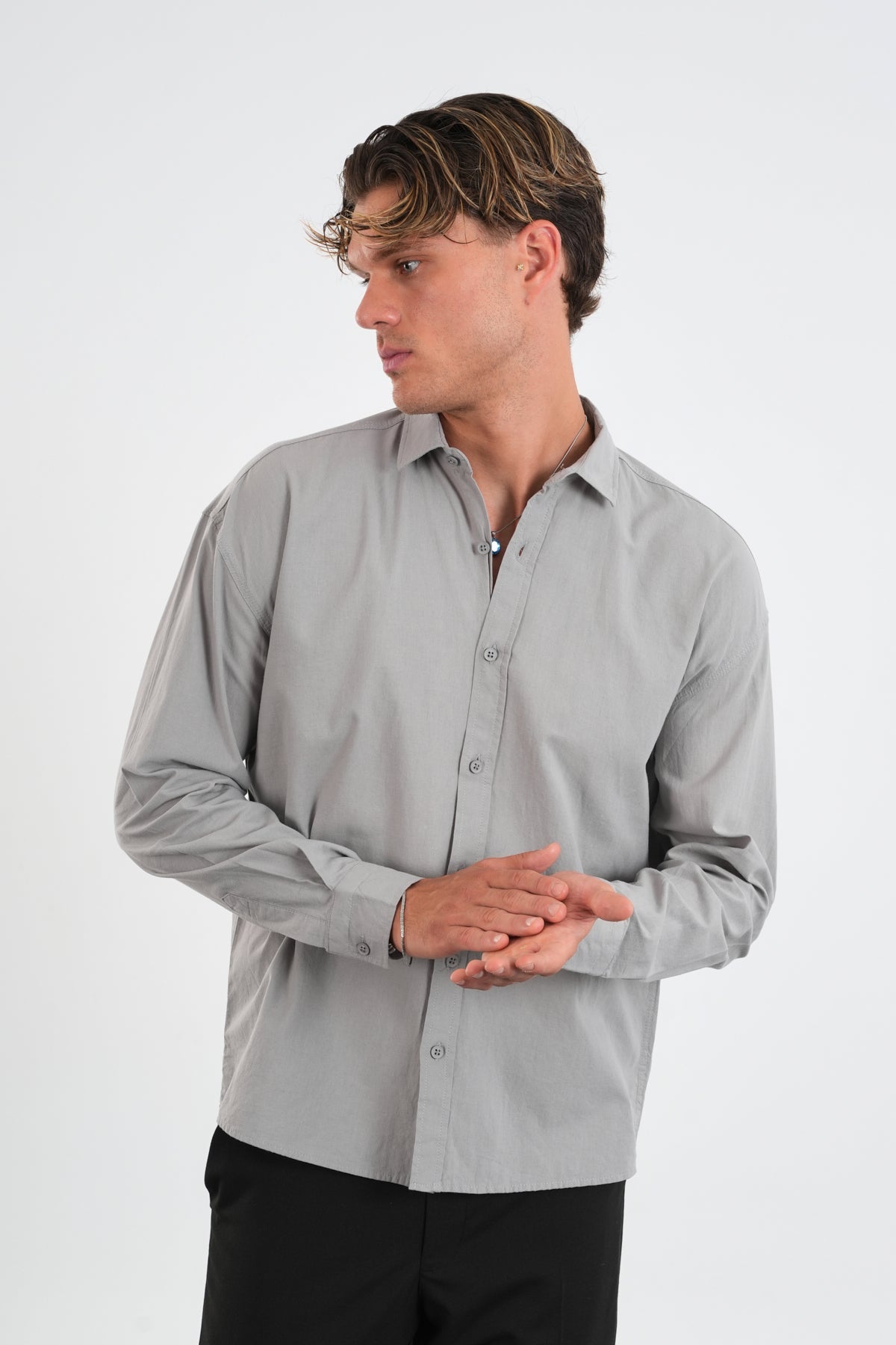 Infinity Comfort Fit Gömlek Gri