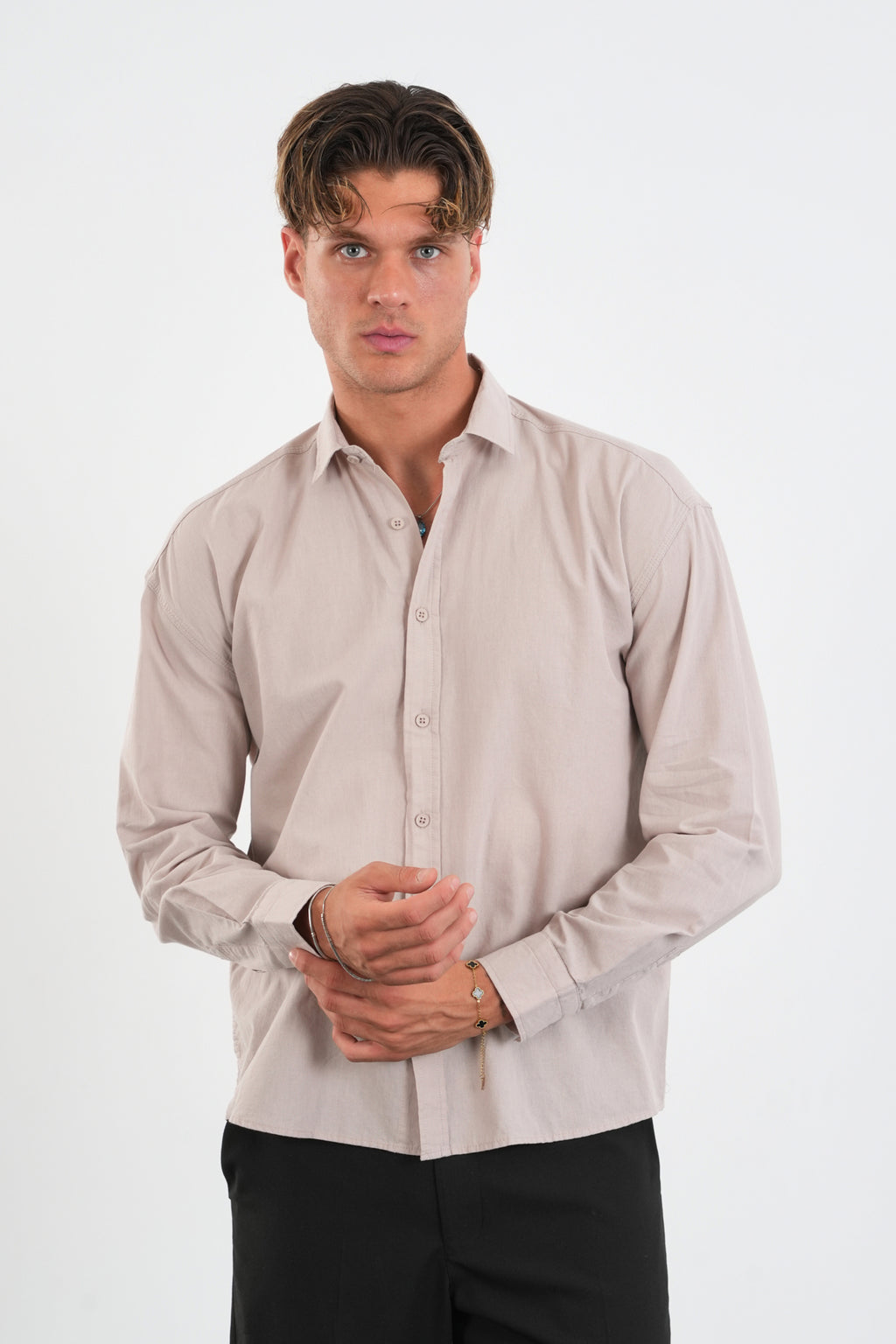 Infinity Comfort Fit Gömlek Bej