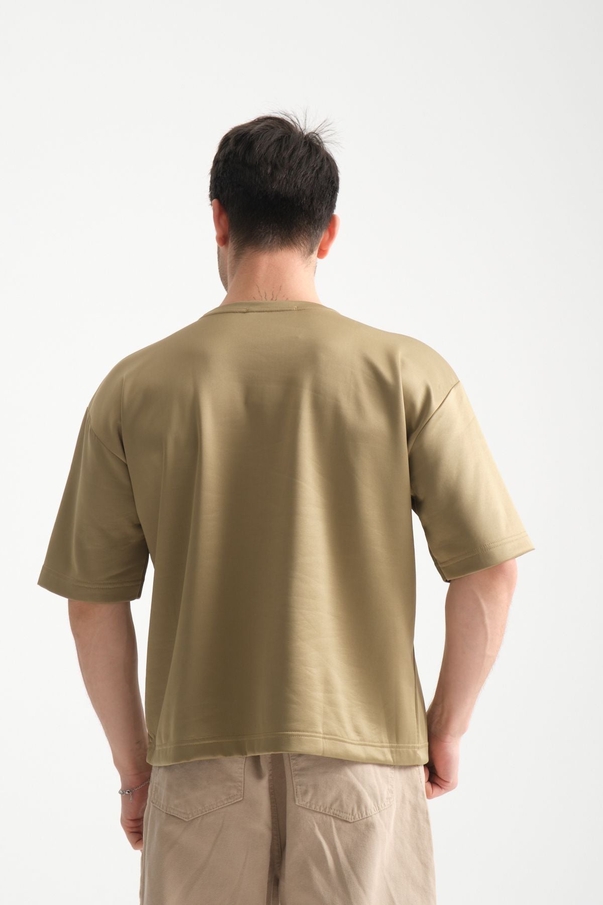 Plume Erkek Basic Oversize Tişört Haki