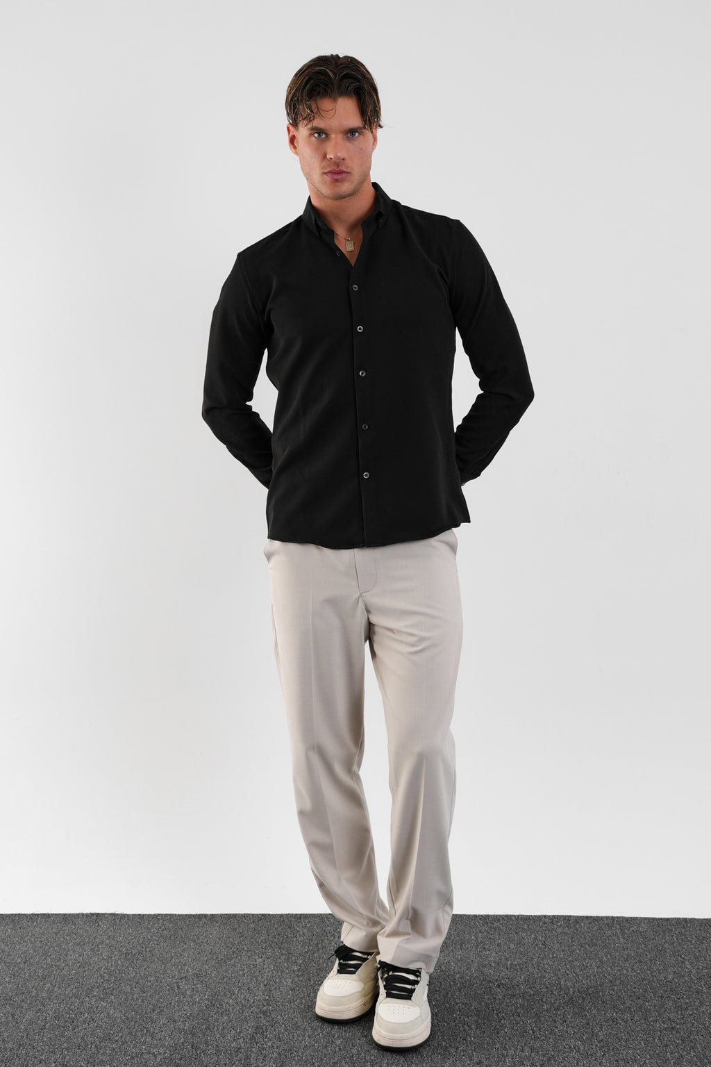 Flex Slim Fit Gömlek Siyah