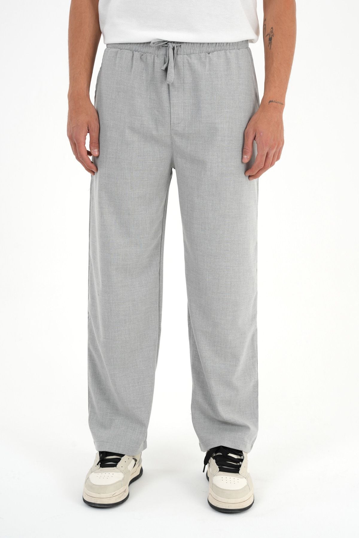 Anchor Baggy Kumaş Pantolon Gri