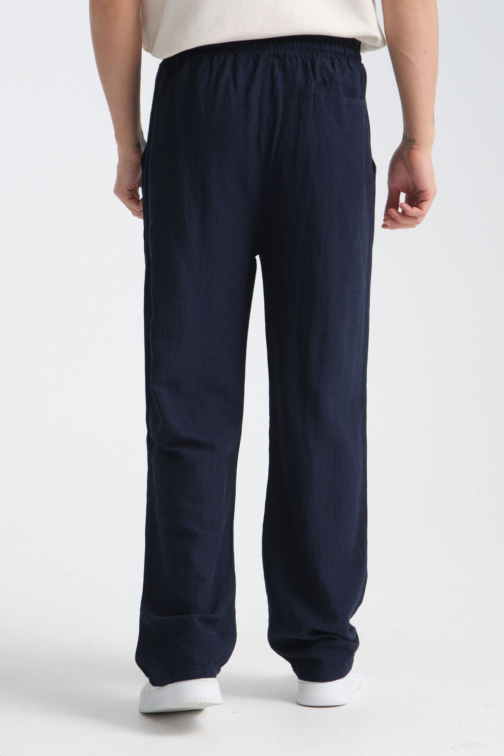 Saga Keten Baggy Pantolon Lacivert