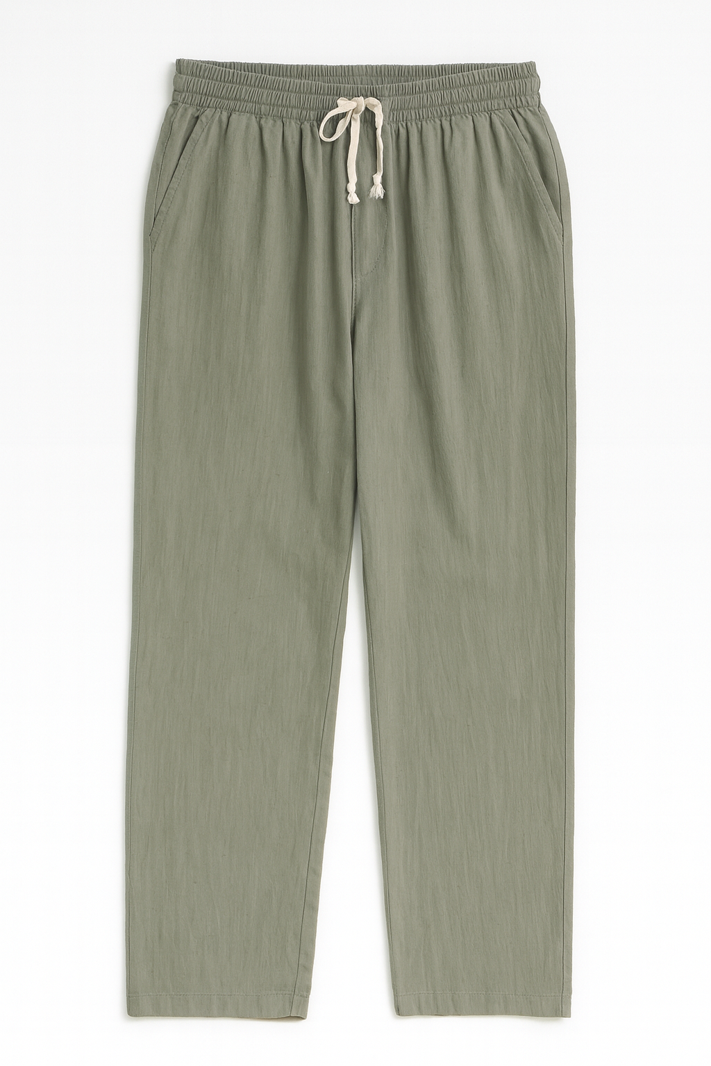 Luxe Baggy Mint Keten Pantolon