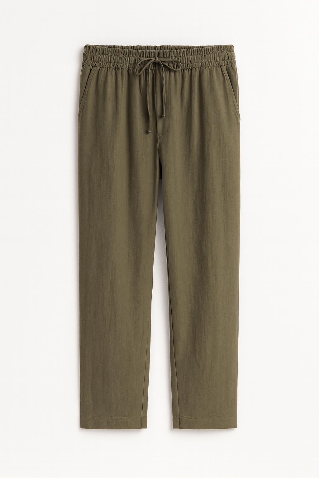 Saga Keten Baggy Pantolon Haki