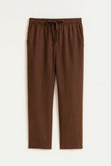 Saga Keten Baggy Pantolon Kahve