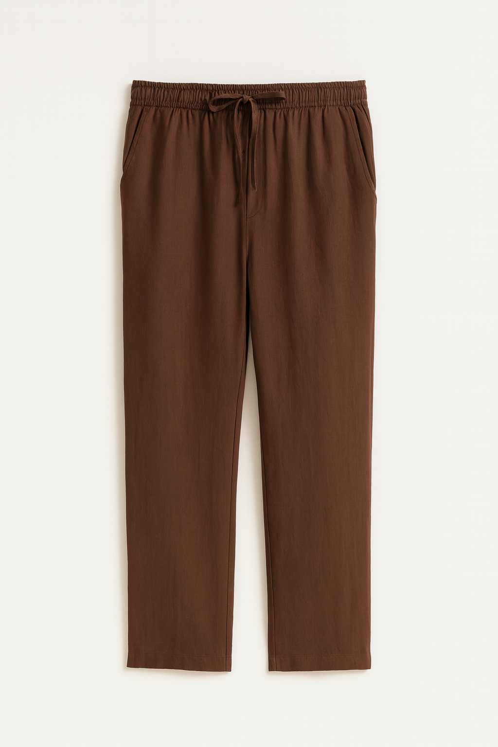 Saga Keten Baggy Pantolon Kahve