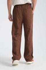 Saga Keten Baggy Pantolon Kahve