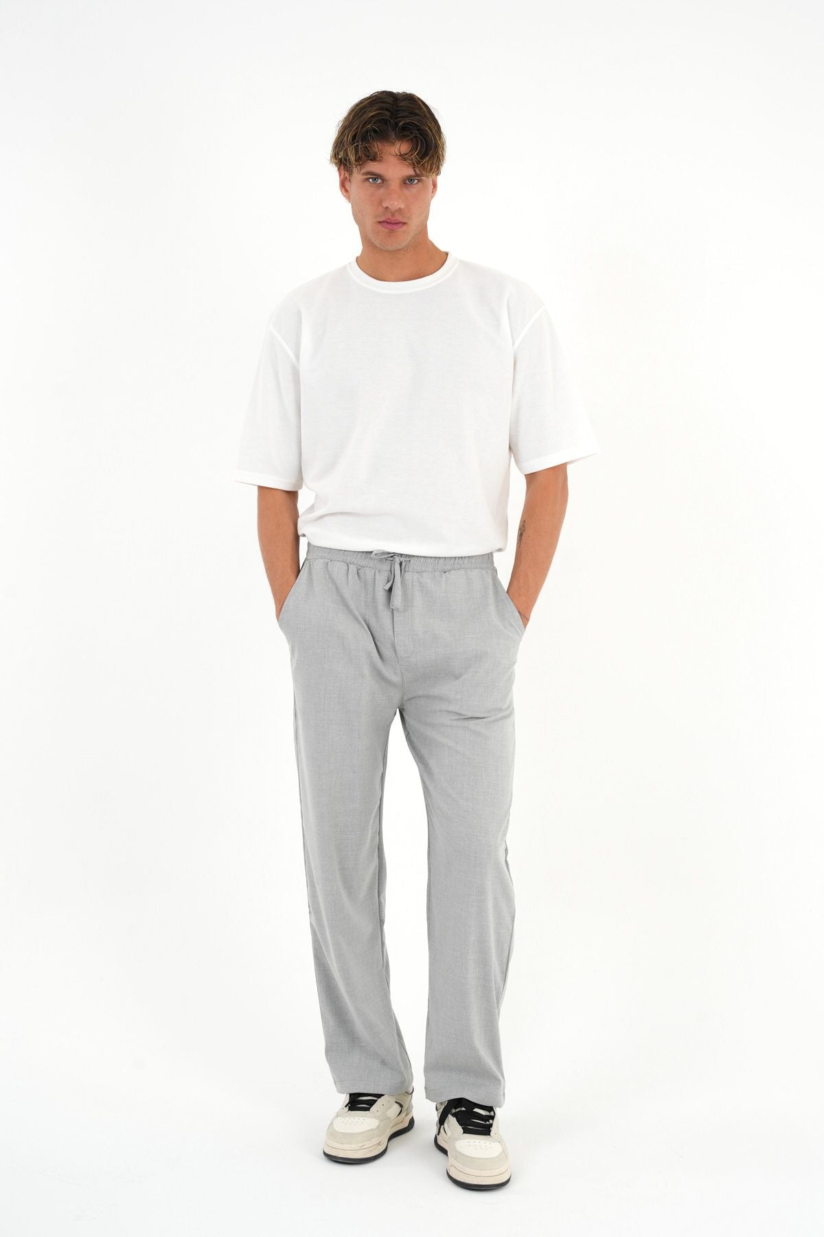 Anchor Baggy Kumaş Pantolon Gri