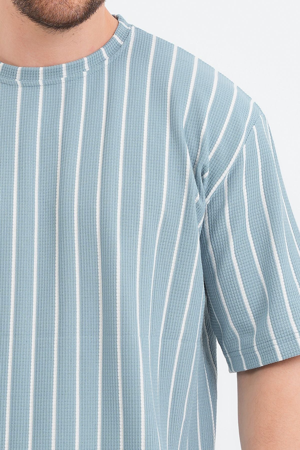 Shift Erkek Oversize Tişört Mavi