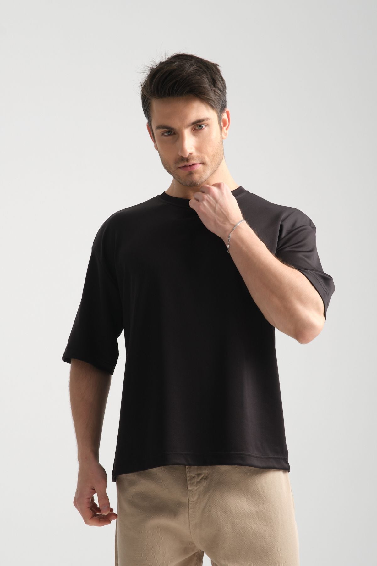 Plume Erkek Basic Oversize Tişört Siyah