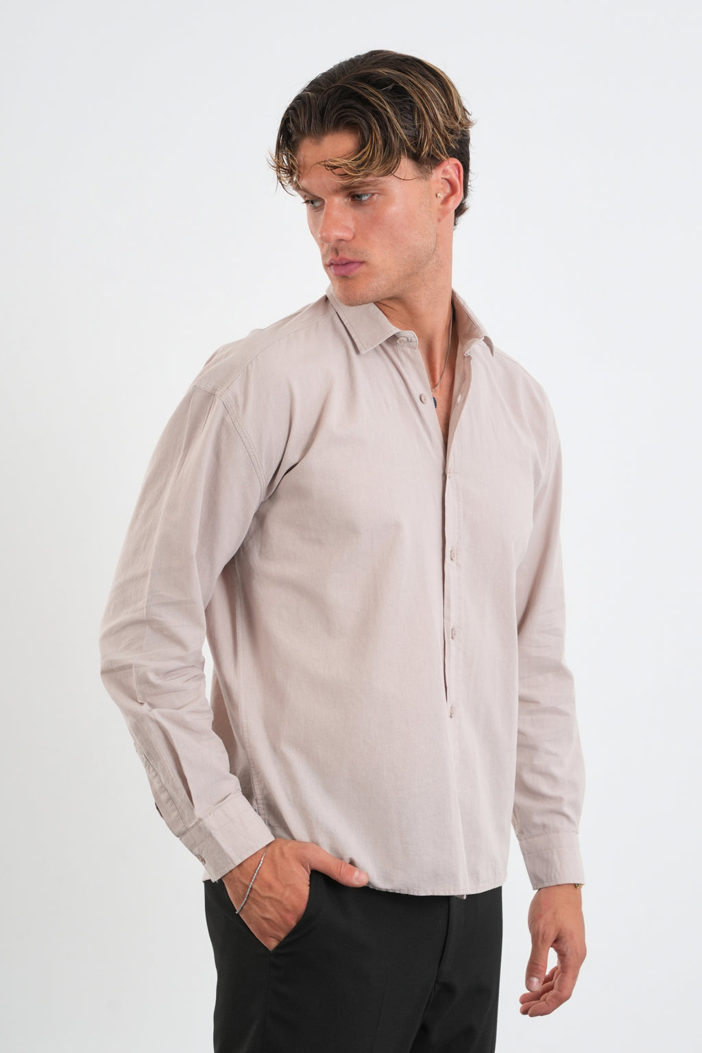 Infinity Comfort Fit Gömlek Bej