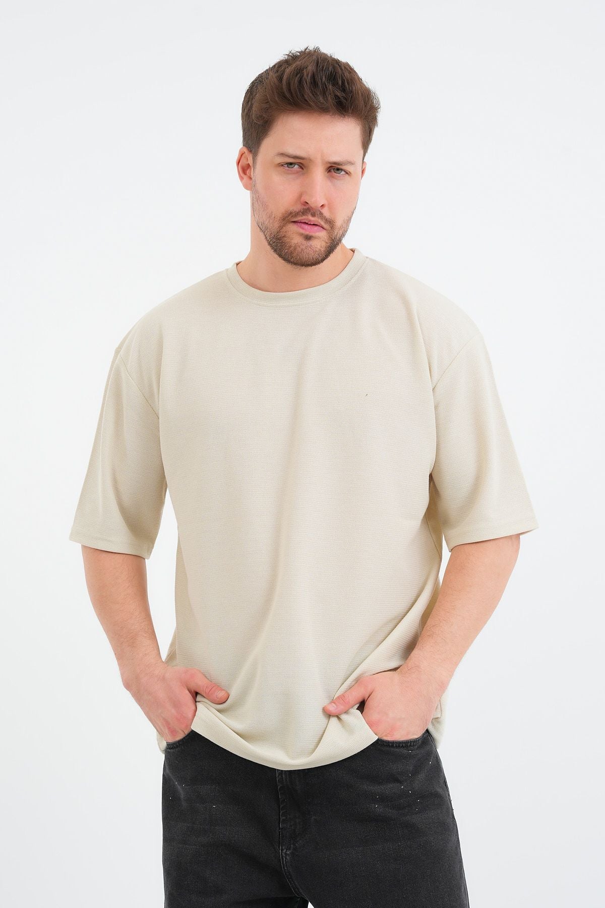 Sway Erkek Oversize Tişört Bej