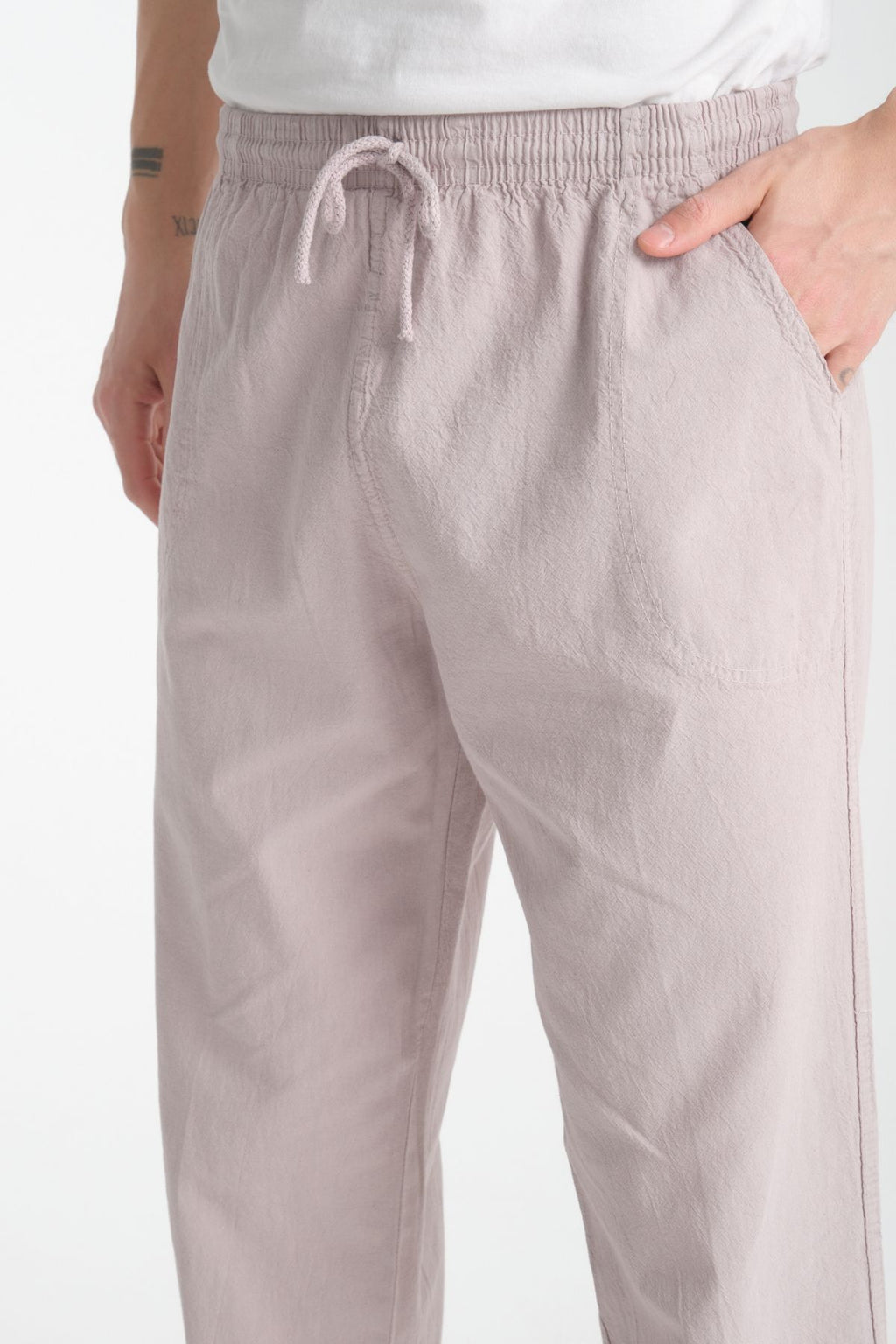 Defy Rahat Kalıp Keten Görünümlü Pantolon Gri