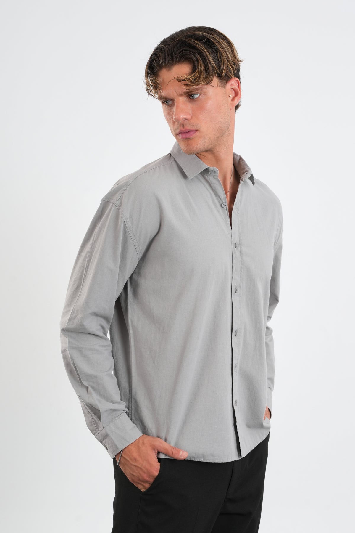 Infinity Comfort Fit Gömlek Gri