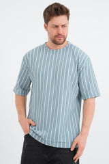 Shift Erkek Oversize Tişört Mavi
