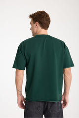 Quell Erkek Oversize Basic Tişört Yeşil