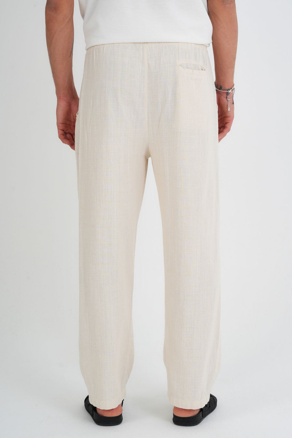 Comforted Erkek Baggy Keten Rahat Pantolon Bol Paça Yeni Sezon Bej