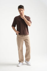 Plume Erkek Basic Oversize Tişört Kahverengi