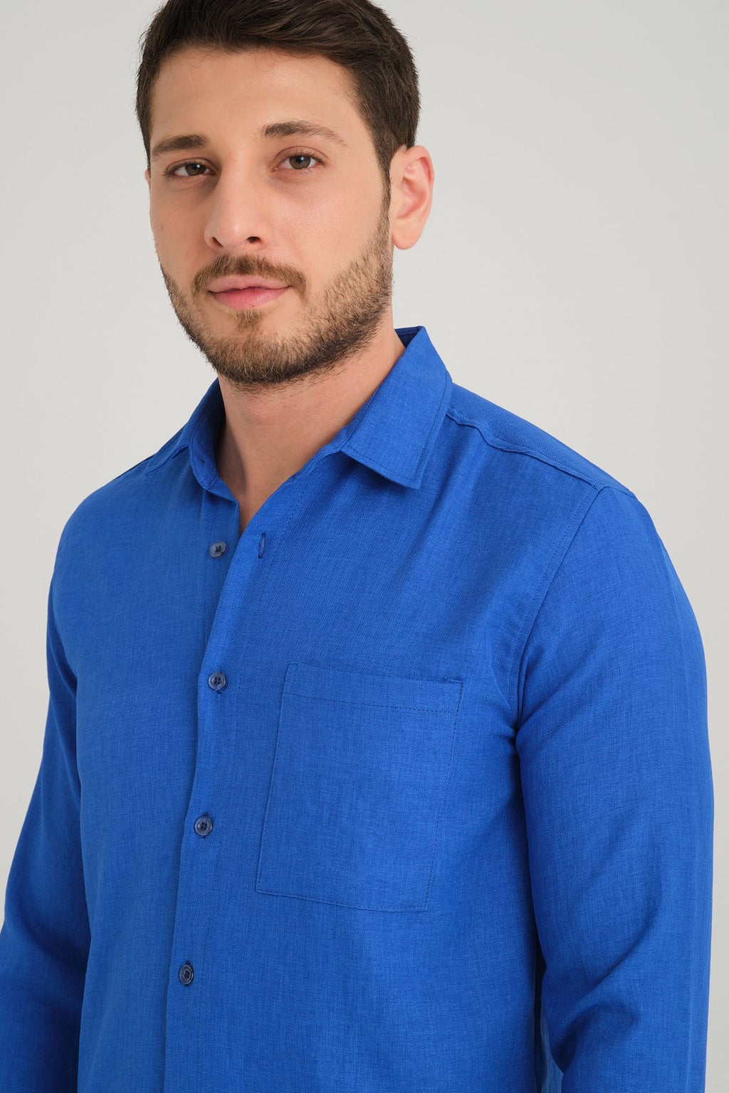 Linel Erkek Uzun Kol Regular Fit Gömlek Saks