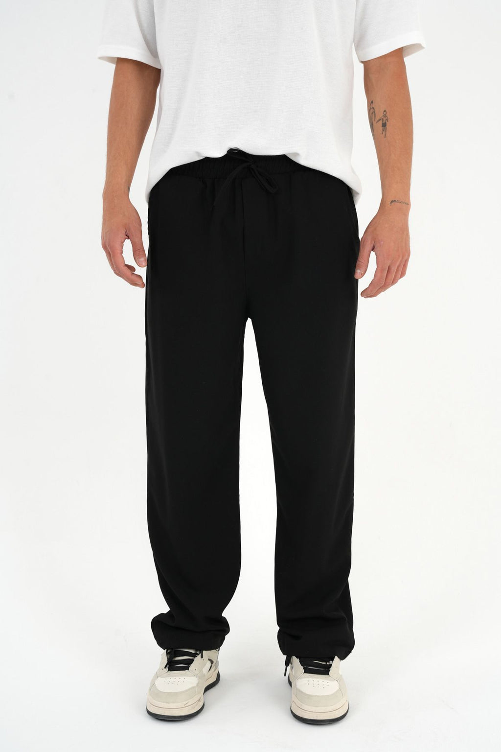 Anchor Baggy Kumaş Pantolon Siyah