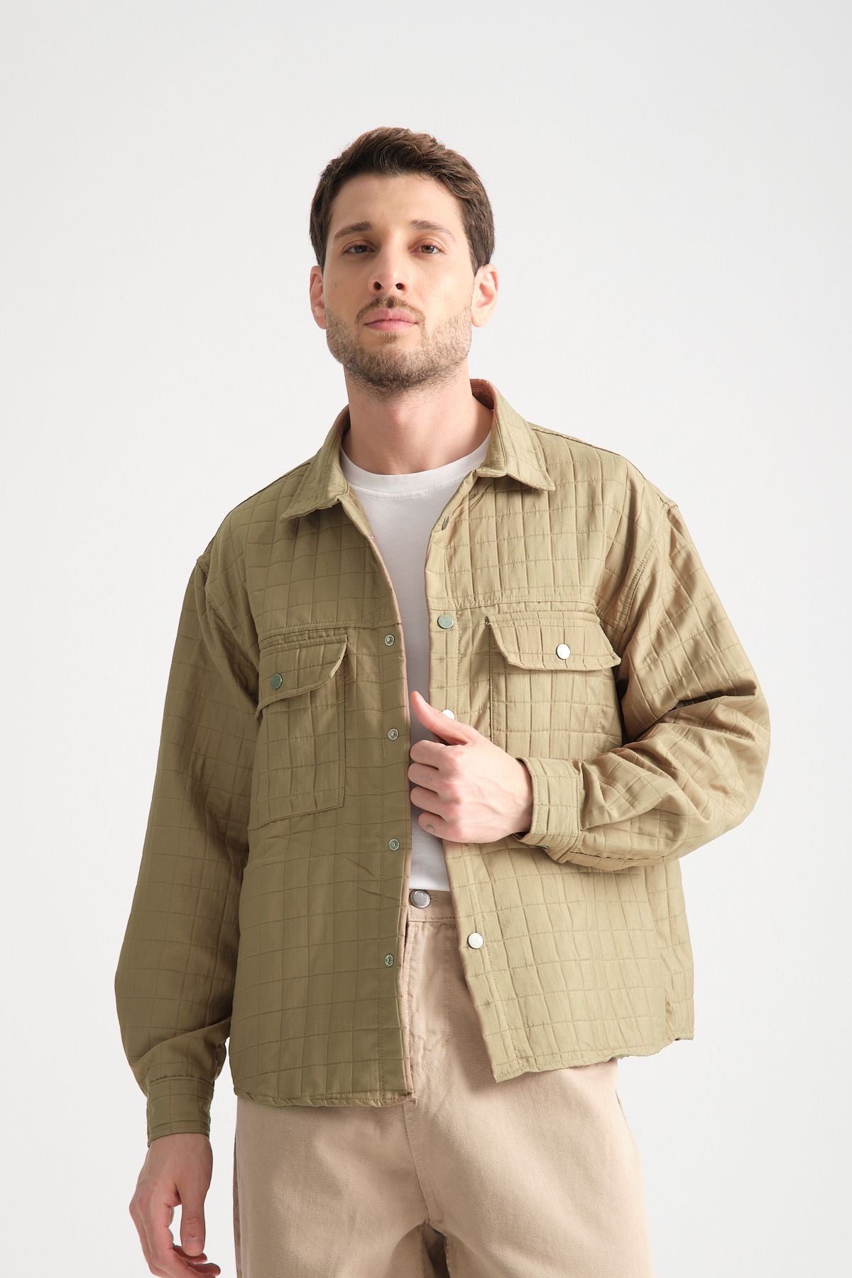 Grit Erkek Oversize Ceket Haki