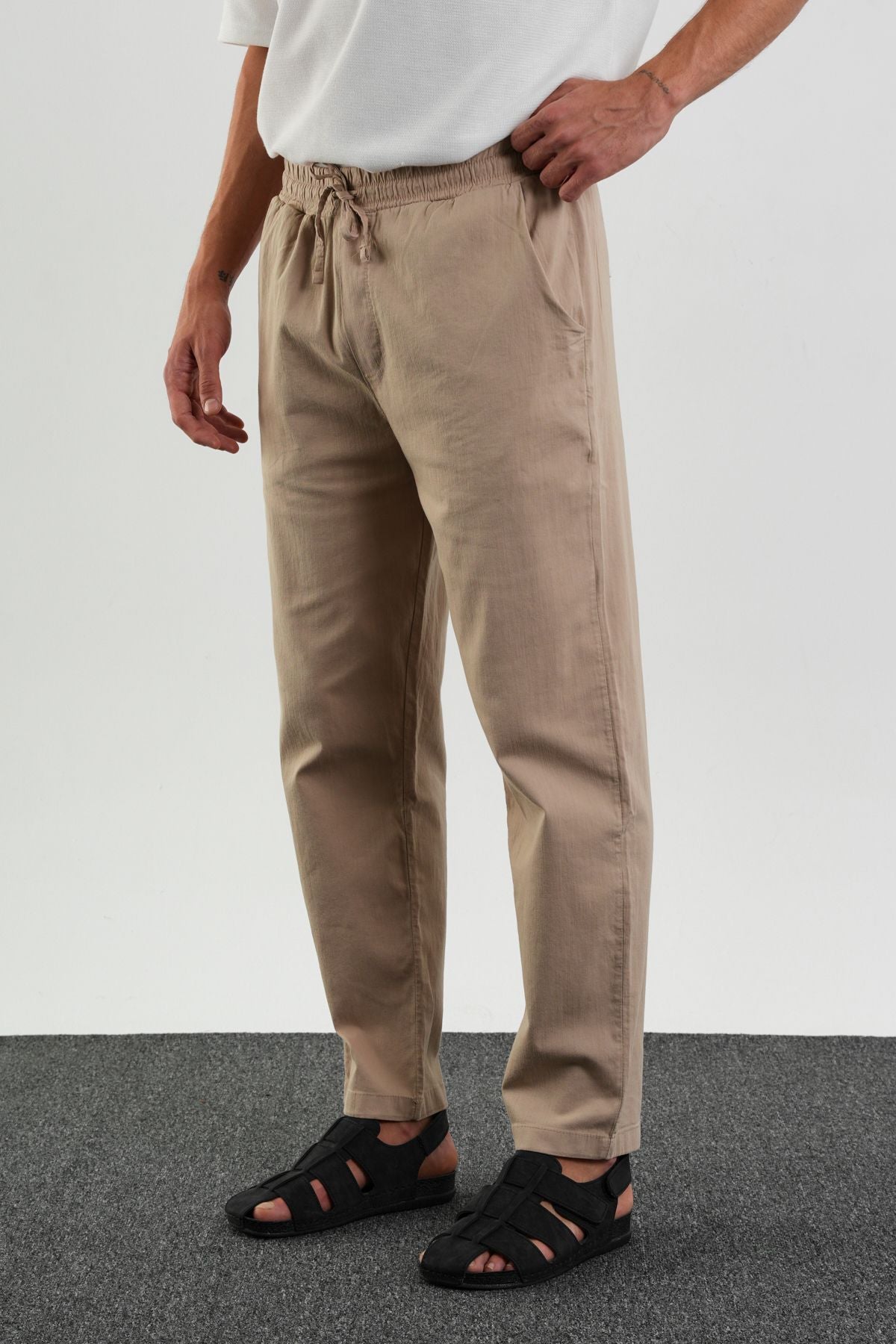 Karalyan Erkek Comfort Fit Rahat Kesim Pamuklu Pantolon Taba