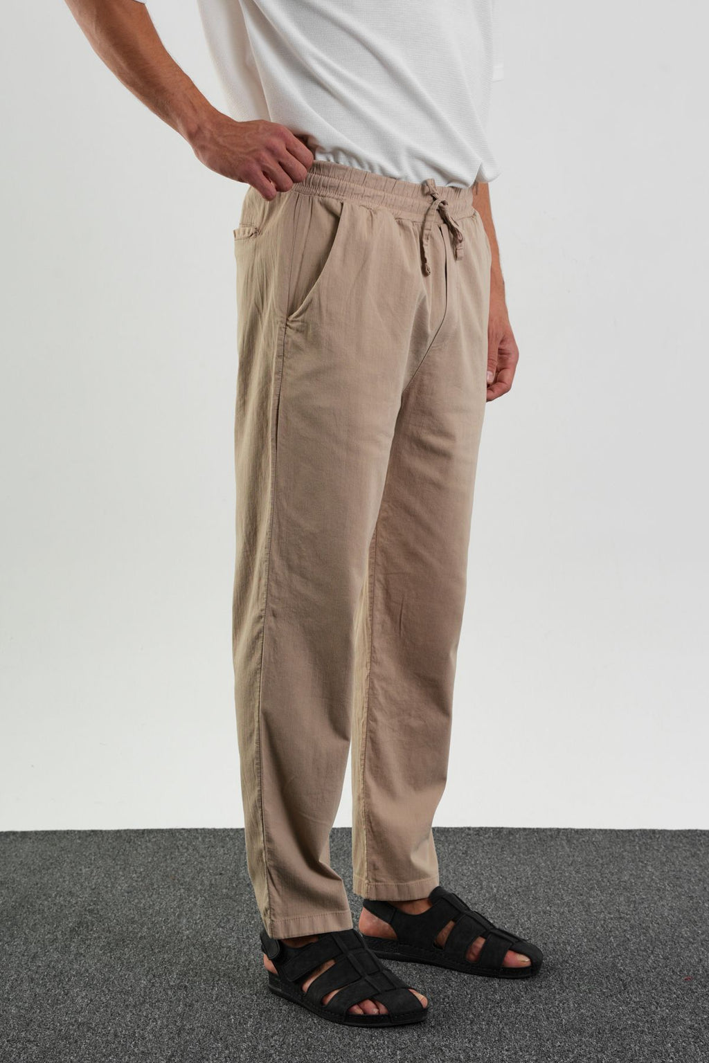Karalyan Erkek Comfort Fit Rahat Kesim Pamuklu Pantolon Taba
