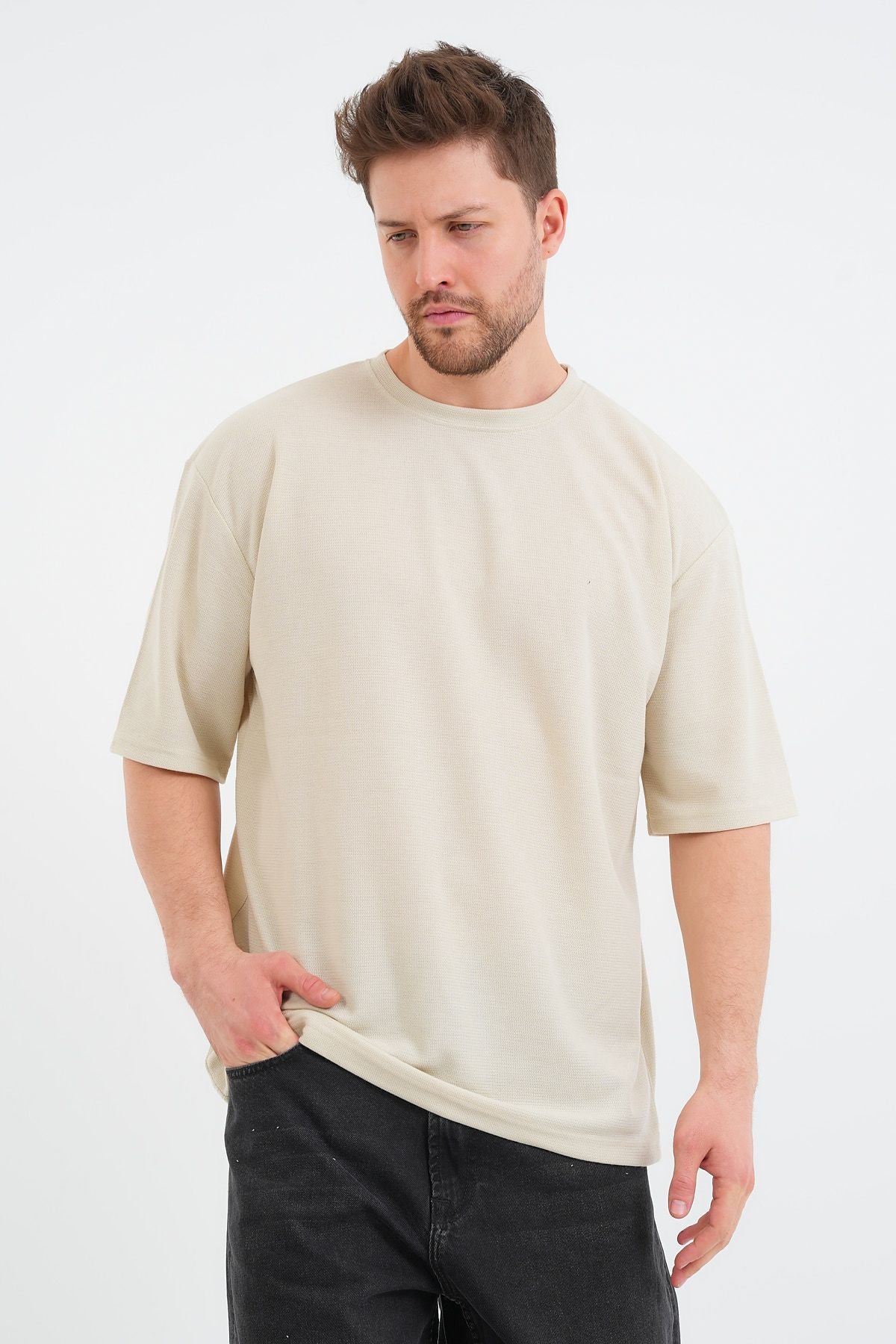 Sway Erkek Oversize Tişört Bej