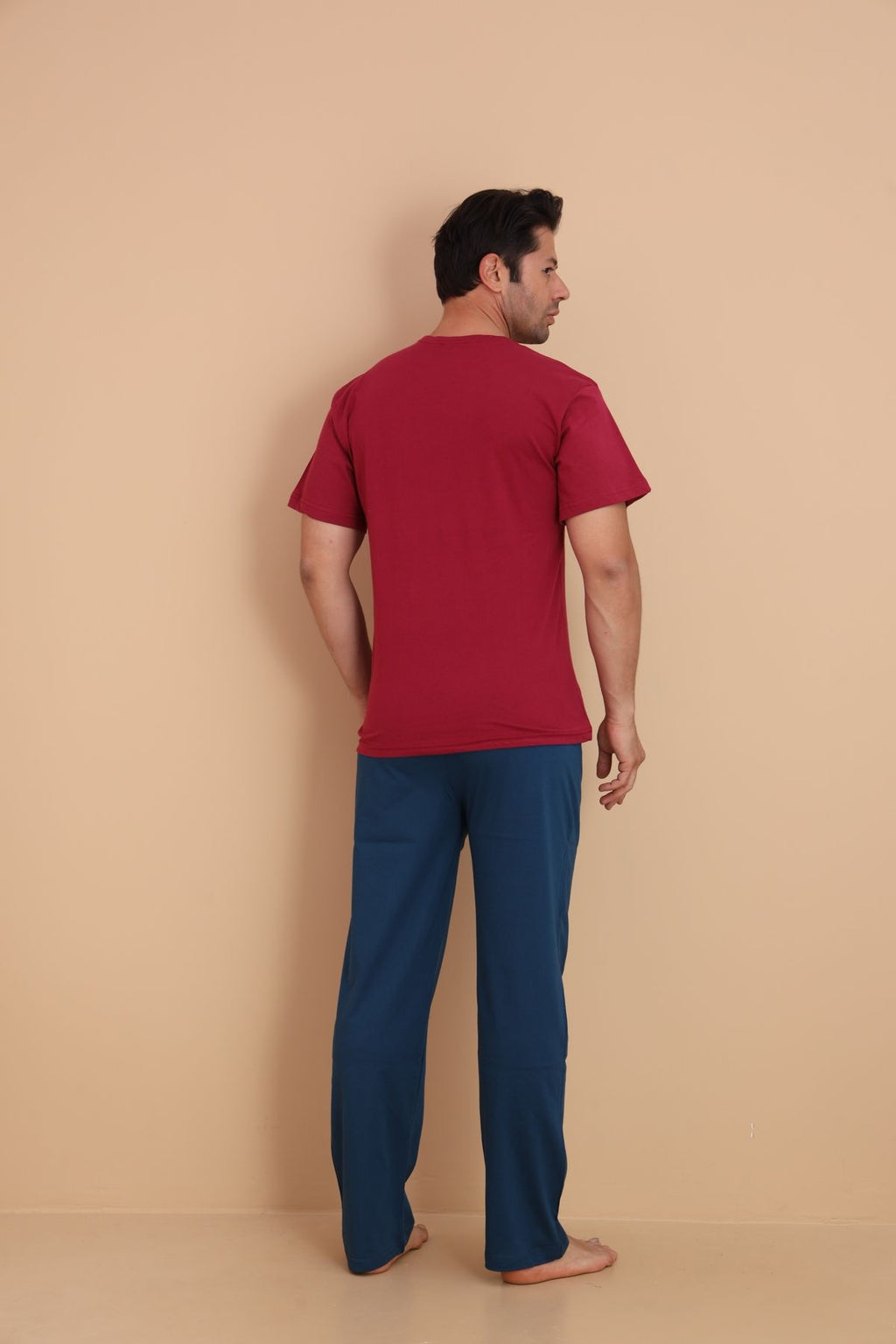 Erkek Kısa Kol Pijama Takımı 9003 Kırmızı