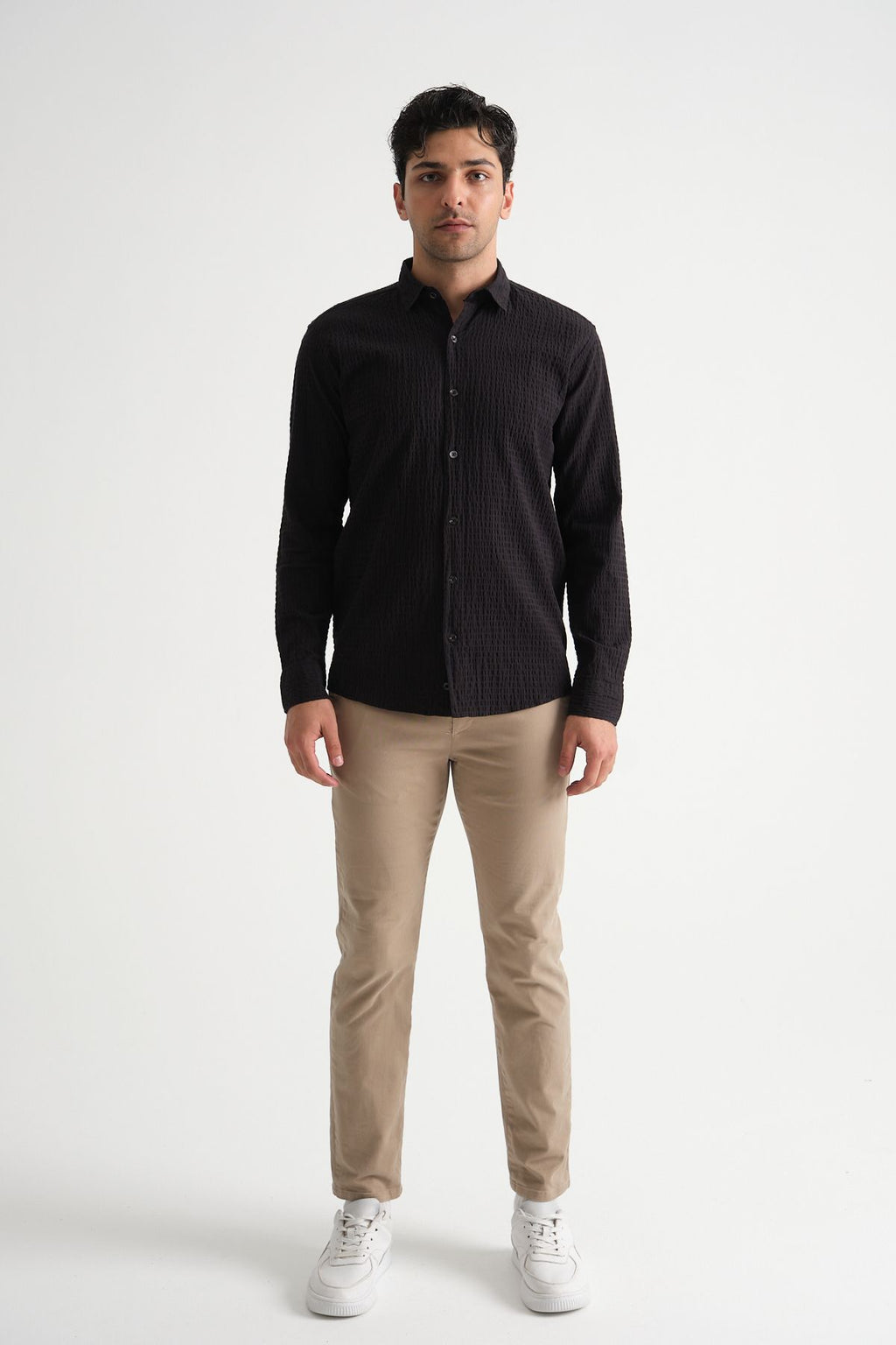 Erkek %100 Pamuk Yazlık Regular Fit Gömlek 2641 Siyah