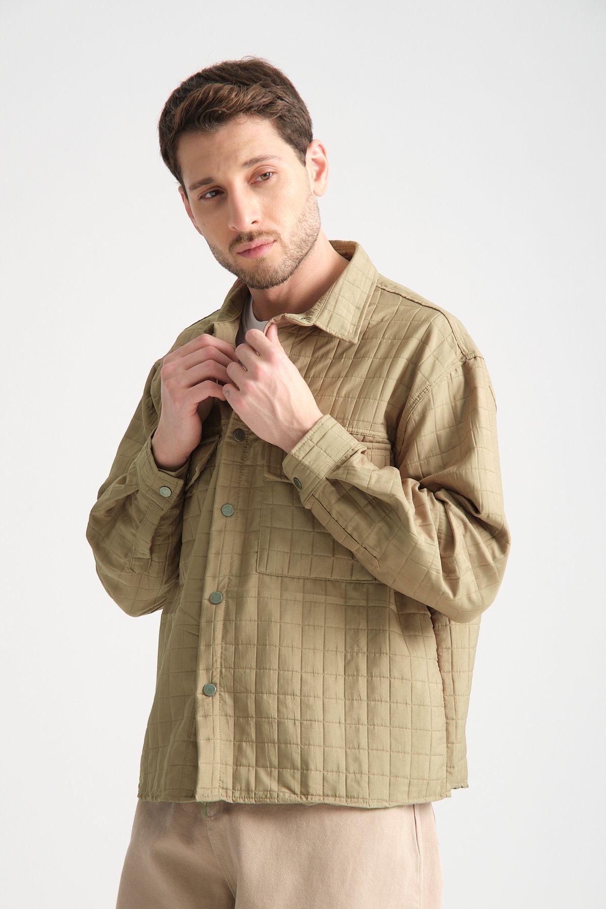Grit Erkek Oversize Ceket Haki