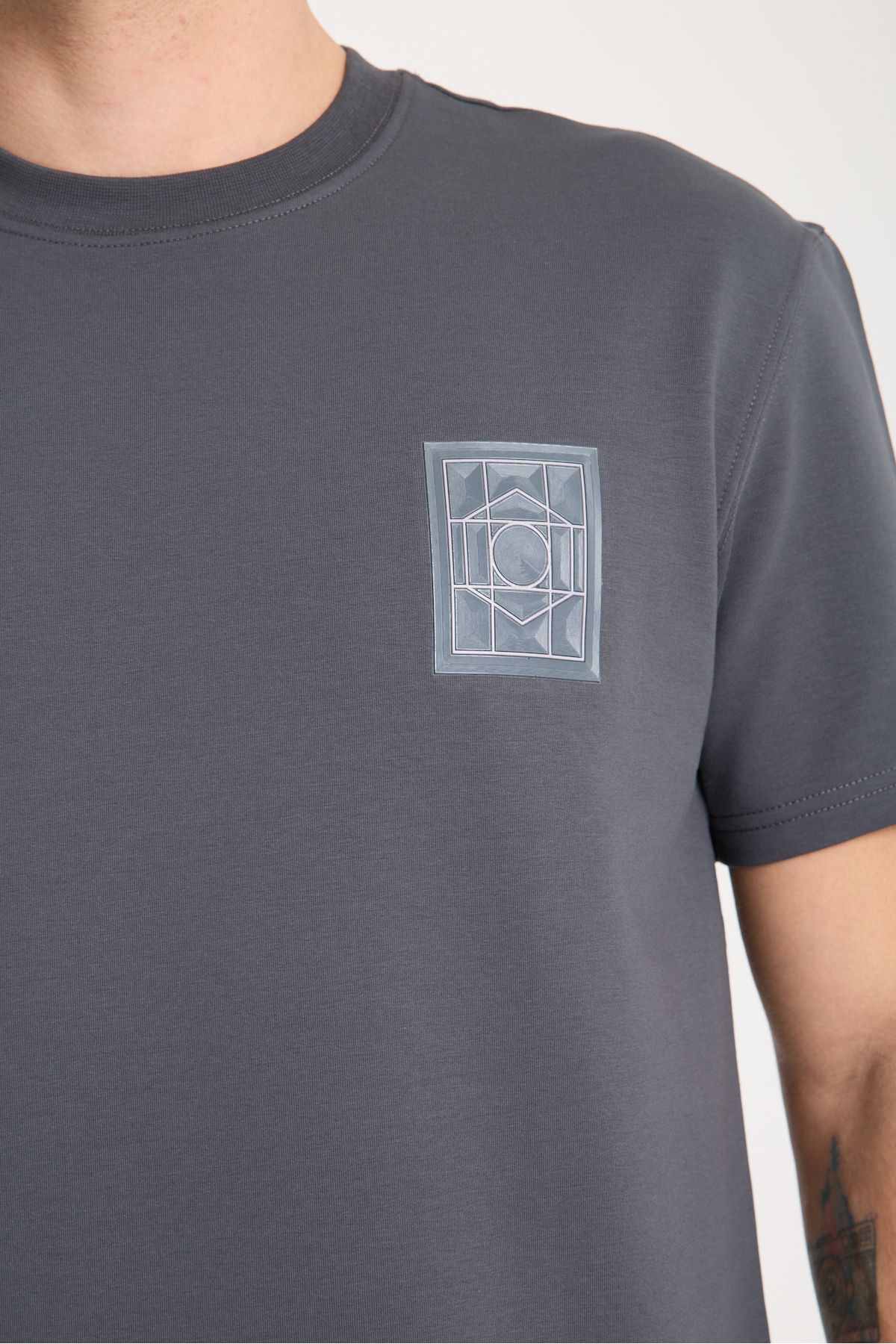 Slate Erkek Oversize Tişört Füme
